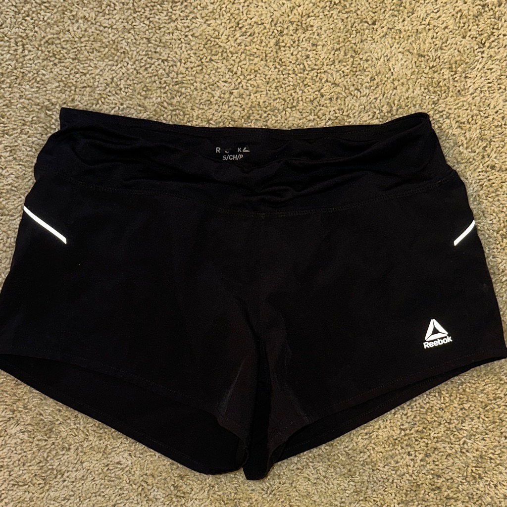 Reebok Women's Black Shorts With White Accents